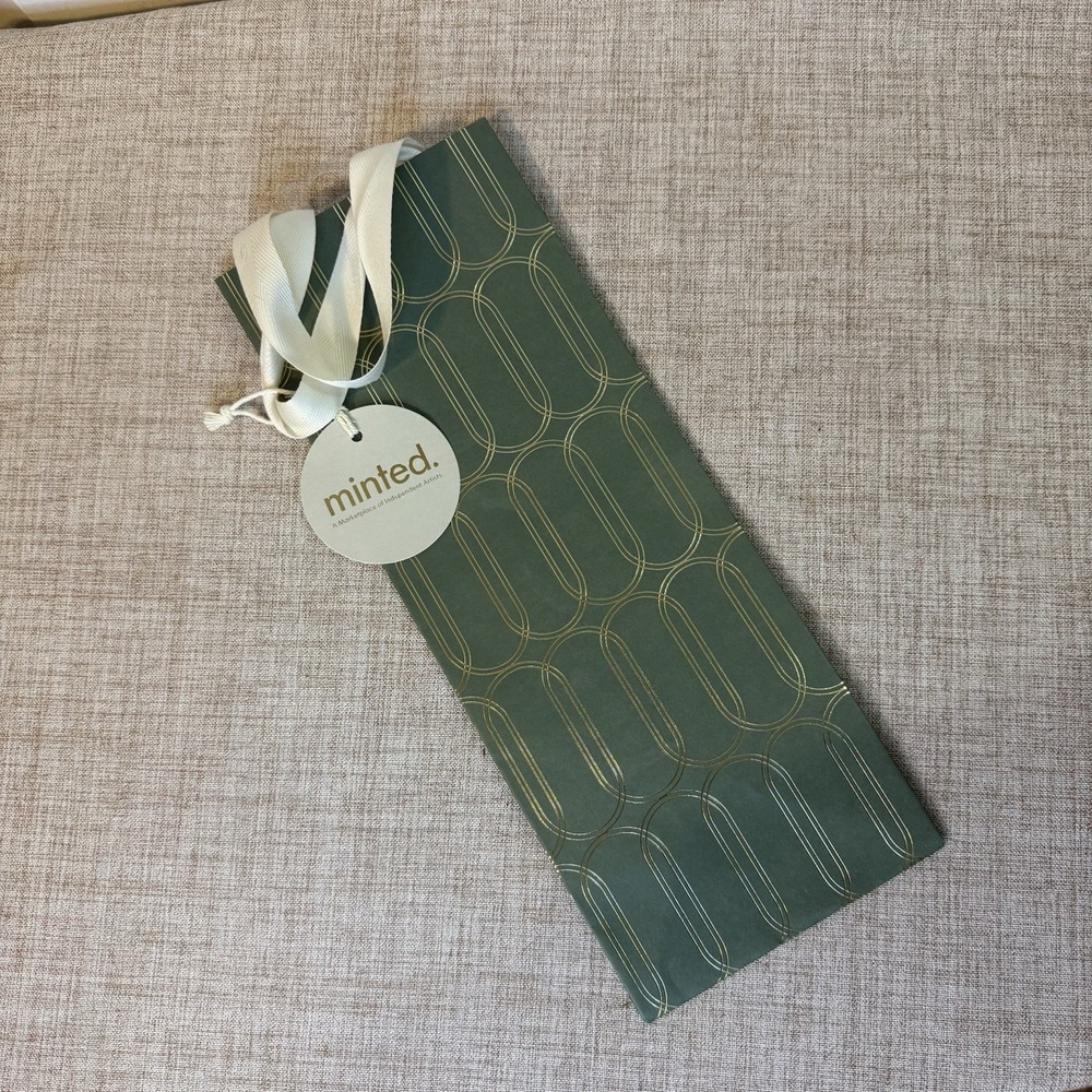 Green and Gold Minted Wine Gift Bags‎ - 10 Pack - New Gift Bags for Wine